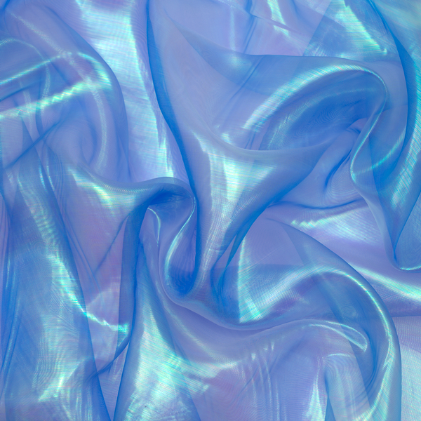 Organza Mermaid Glanzeffekt Blau
