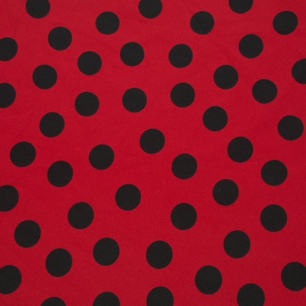 Modestoff Dekostoff universal Punkte groß Rot-Schwarz