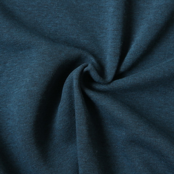 Sweatshirt Baumwollstoff Melange Petrol-Blau 