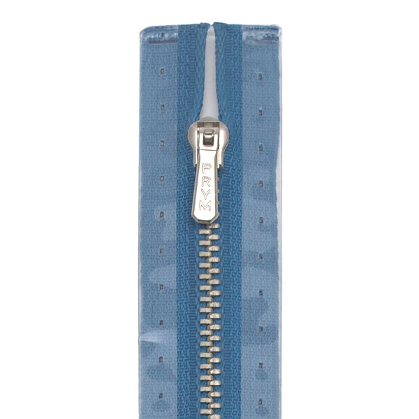 Metall Reißverschluss M1 Typ 5 20 cm silber farbig - Farbe 235 Azur-Blau