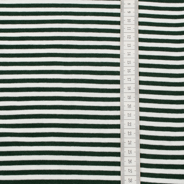Baumwoll Bündchenstoff Ringel glatt Dunkel-Grün Weiss