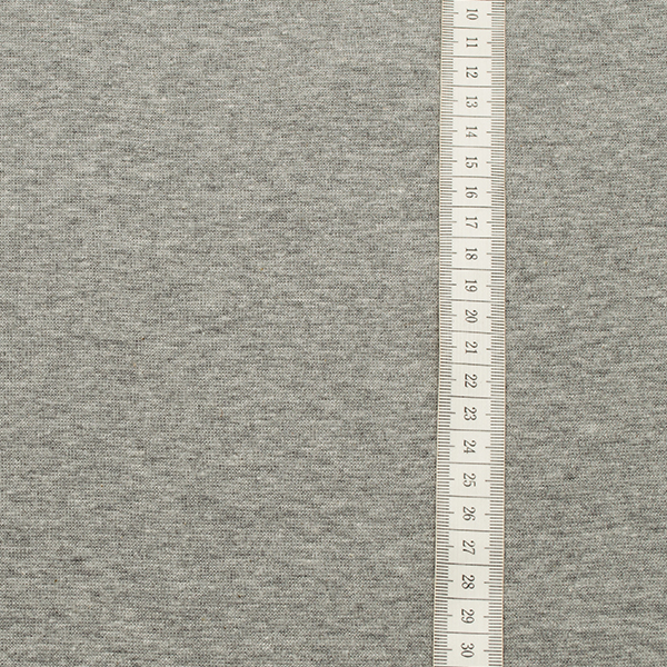 Baumwoll Bündchenstoff glatt 70cm Hell-Grau meliert