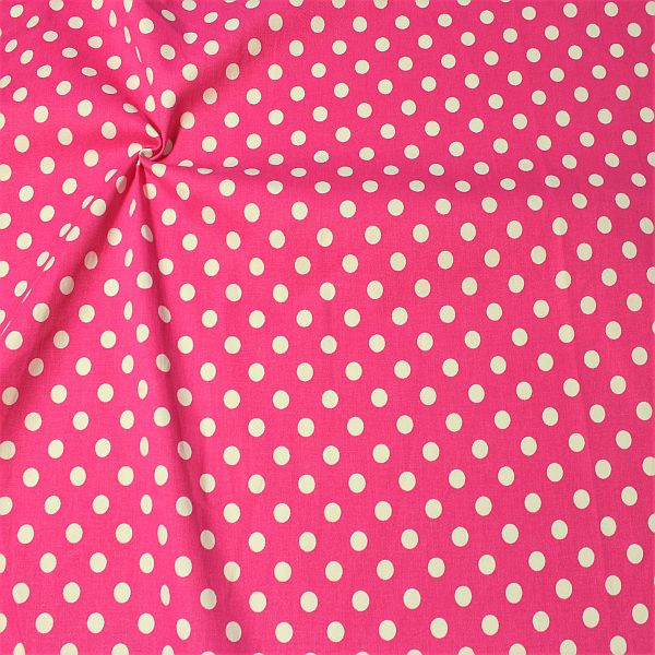 Stretch Baumwolle Köper Classic Dots Pink