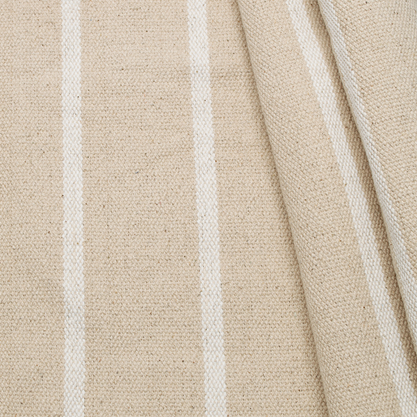 100% Baumwolle Panama schwere Qualität Streifen Natur-Weiss