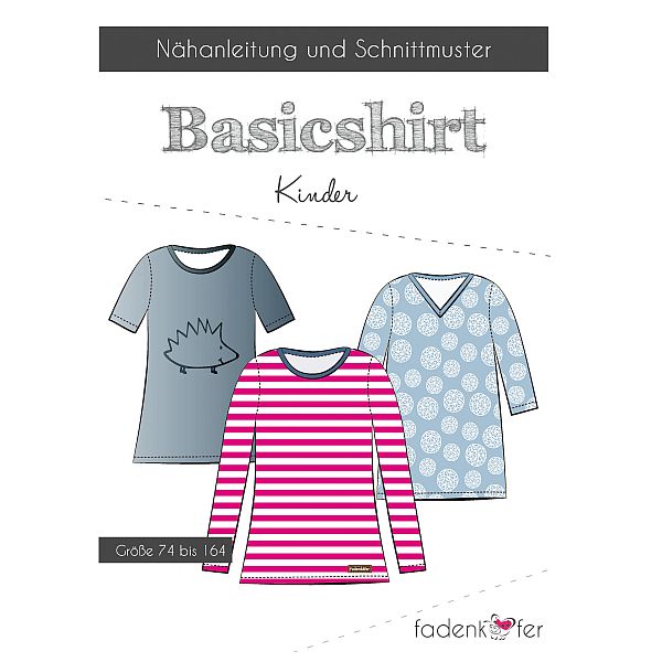 Fadenkäfer Schnitt "Basicshirt" Kinder Größe 74 - 164