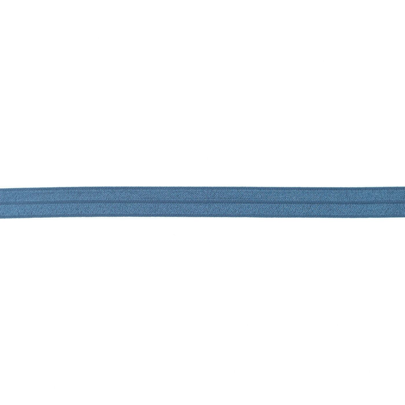 Elastisches Einfassband glänzend Farbe Jeans-Blau