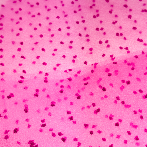 Organza beflockt Tupfen Pink