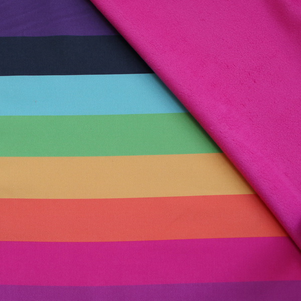 Softshell Fleece Stoff Streifen Multicolor 