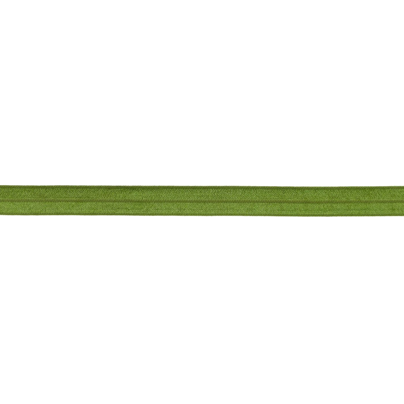 Elastisches Einfassband glänzend Farbe Moos-Grün
