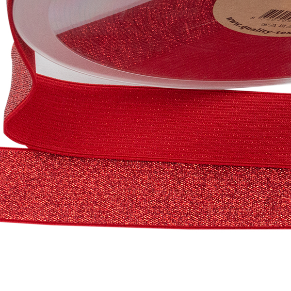 Elastikband Lurex 40mm Farbe Rot