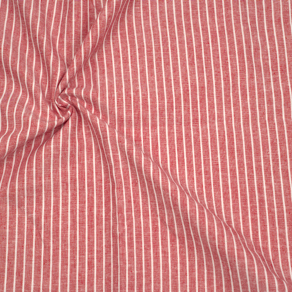 Leinen-Baumwolle Streifen Rot