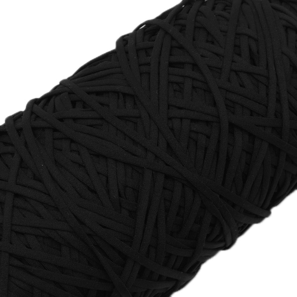 Elastikband Gummikordel Rund 5mm breit schwarz
