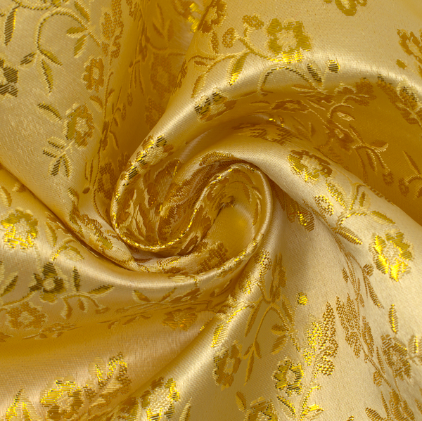 Lurex Jacquard Goldene Blumenranken Gold
