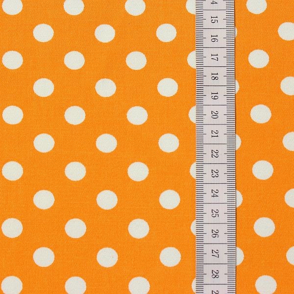 Stretch Baumwolle Köper Classic Dots Orange-Gelb