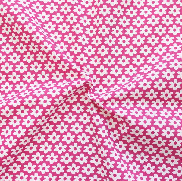 Baumwolle Popeline Blümchen Pink