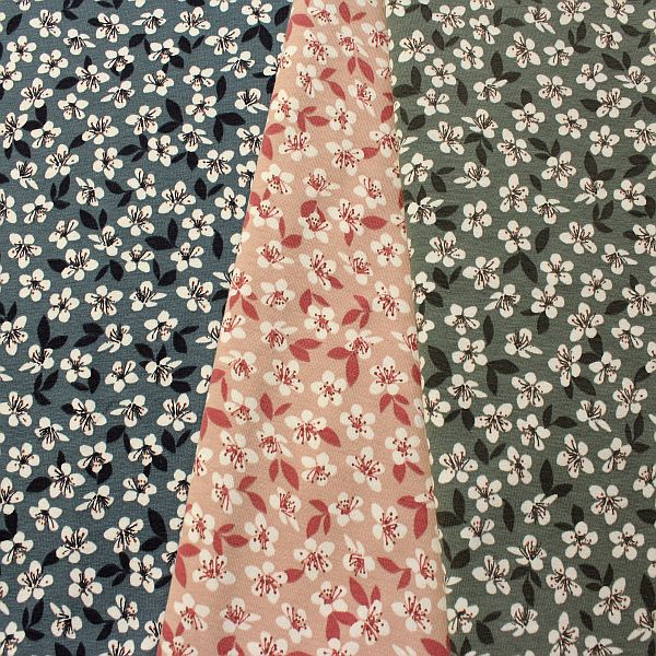 Baumwoll Stretch Jersey Blossoms Farben