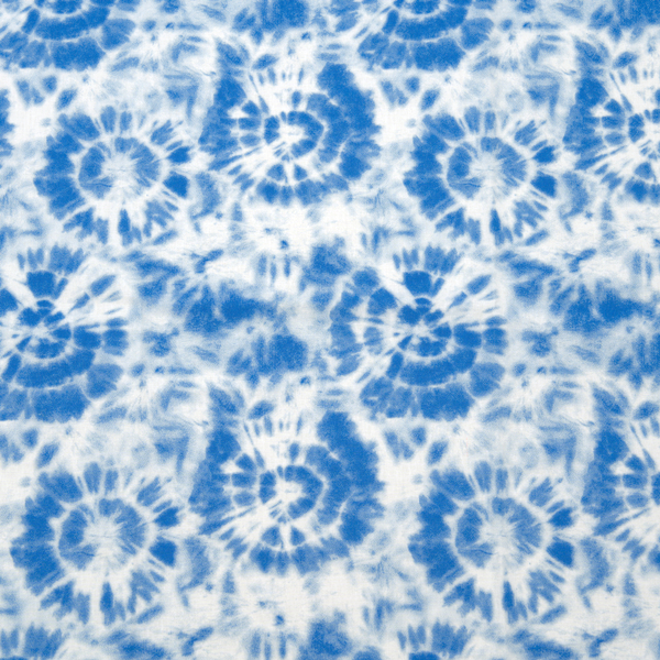 100% Baumwolle Popeline Batik Style 2 Weiss-Blau