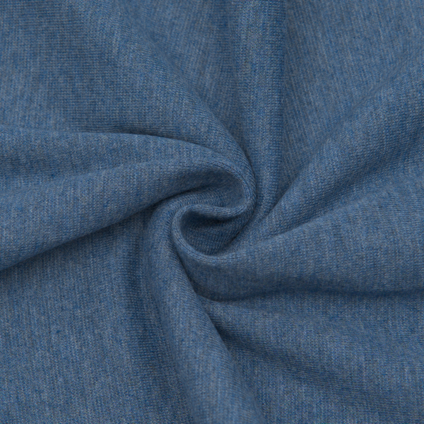 Baumwoll Bündchenstoff glatt Indigo-Blau meliert