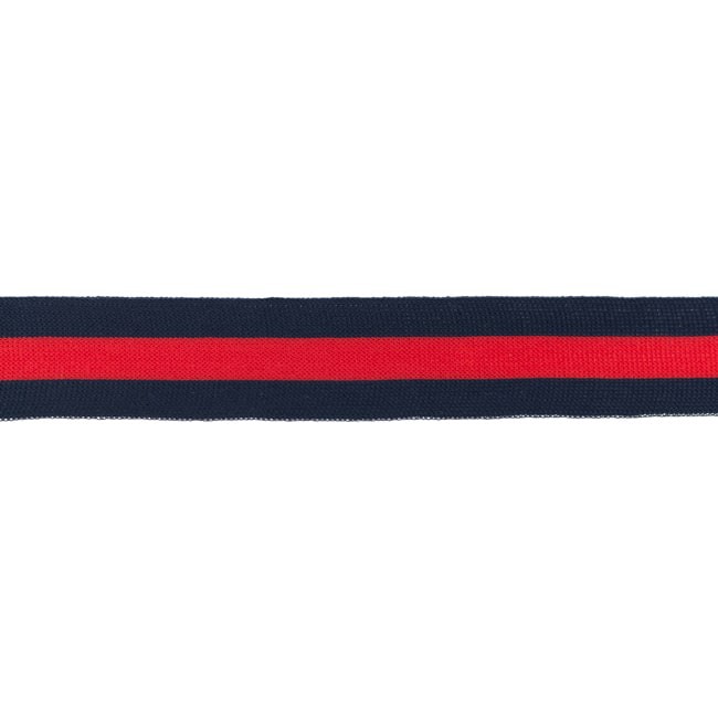 Elastikband Streifen 30mm Farbe Dunkel-Blau Rot