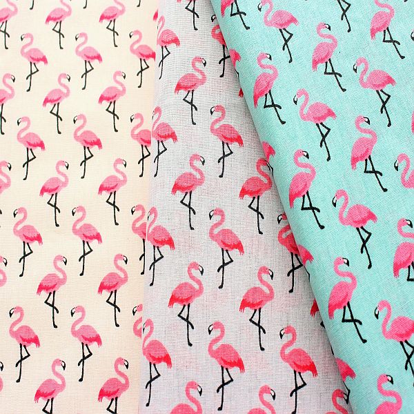 Baumwollstoff Rosa Flamingos Farben