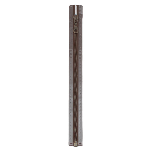 Metall Reißverschluss M5 Typ 10 teilbar 65 cm Altmessing - Farbe 881 Dunkel-Braun