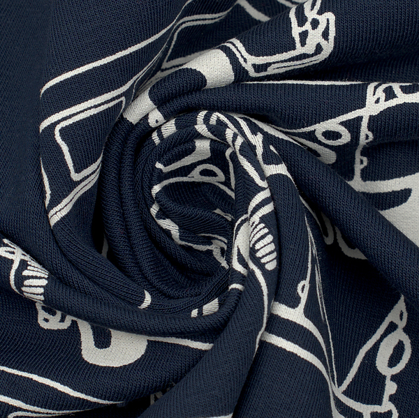 Sweatshirt Baumwollstoff French Terry Bullis Navy-Blau