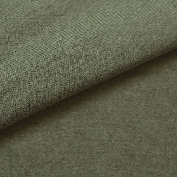 Sweatshirt Baumwollstoff Melange Khaki-Grün