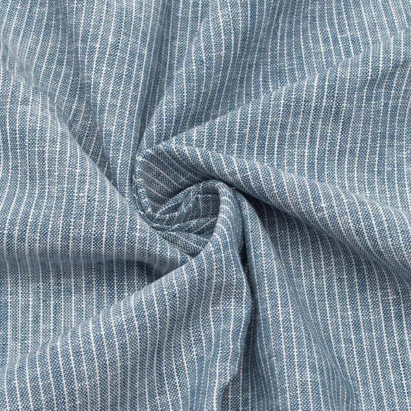 Leinen-Baumwolle Nadelstreifen Blau