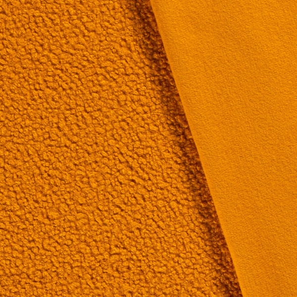 Bouclé Mantelstoff Farbe Ocker-Gelb