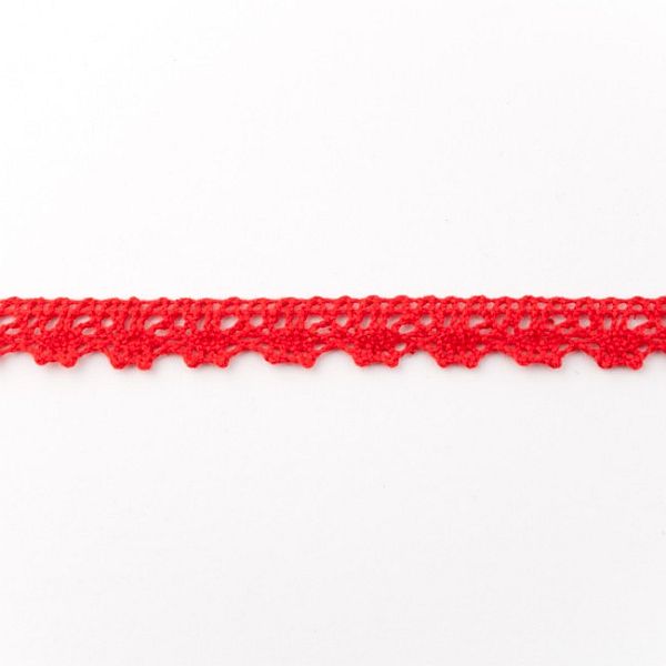 Baumwollspitze Breite 12mm Farbe Rot