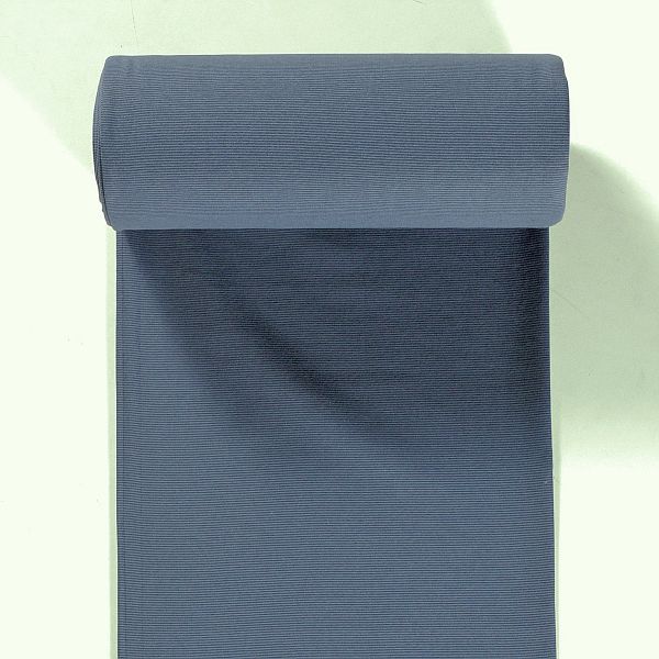 Baumwoll Bündchenstoff Ringel Mini glatt Blau