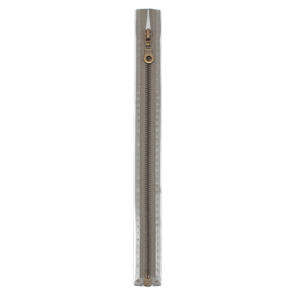 Metall Reißverschluss M5 Typ 10 teilbar 80 cm Altmessing - Farbe 004 Mittel-Grau