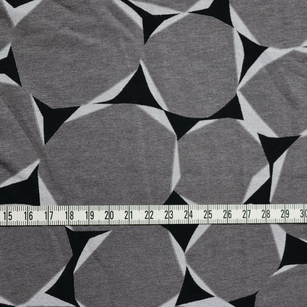 Viskose Stretch Jersey Grafik Muster Schwarz-Grau
