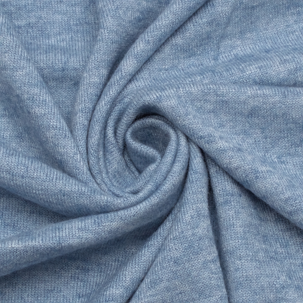 Feinstrick Jersey Sommerstrick Jeans-Blau melange