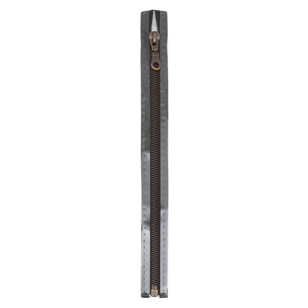 Metall Reißverschluss M5 Typ 10 teilbar 60 cm Altmessing - Farbe 000 Schwarz