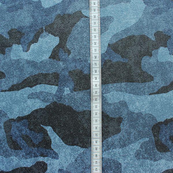Sweatshirt Baumwollstoff Camouflage Melange Blau