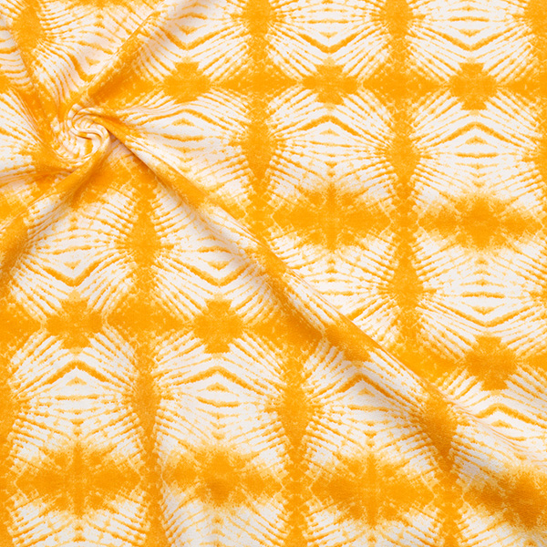 Sweatshirt Baumwollstoff French Terry Batik Art Gelb