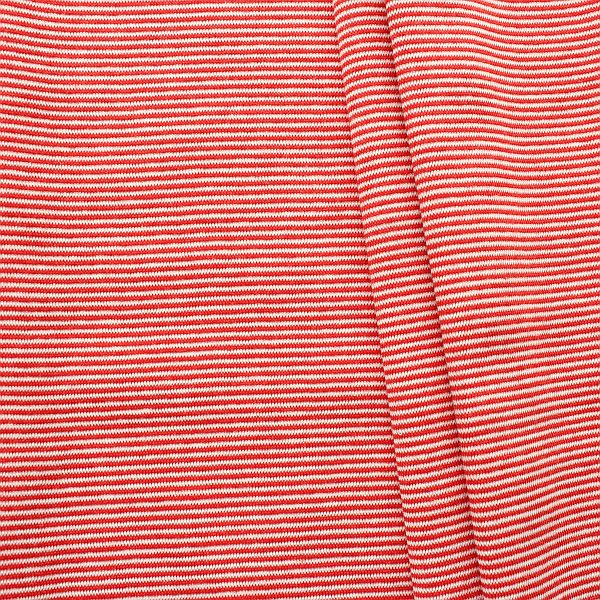 Baumwoll Bündchenstoff Ringel Mini glatt Rot-Weiss