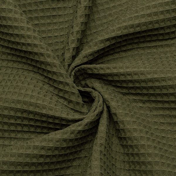 Baumwolle Waffel Piqué Oliv-Grün