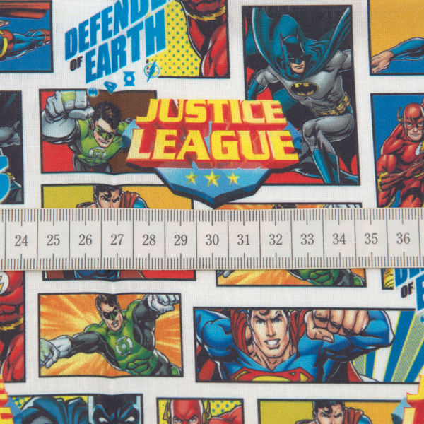 Lizenz 100% Baumwollstoff Popeline Superhelden Justice League Multicolor