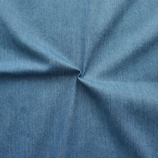 Stretch Jeans Stoff Washed Denim Mittel-Blau