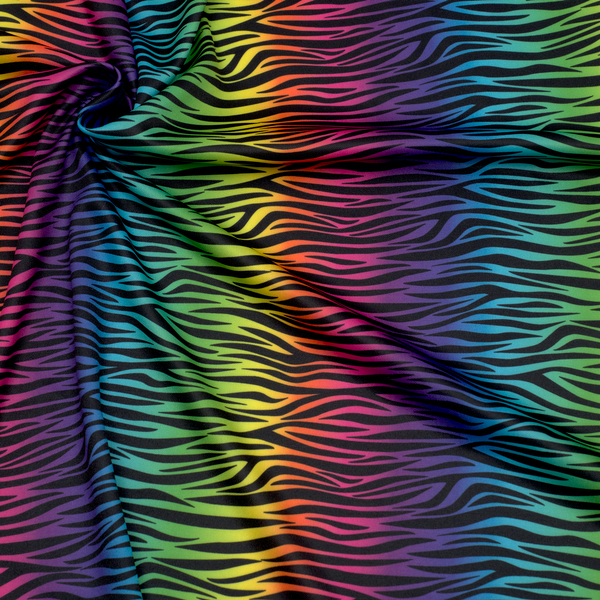 Polyester Jersey Zebra multicolor Schwarz