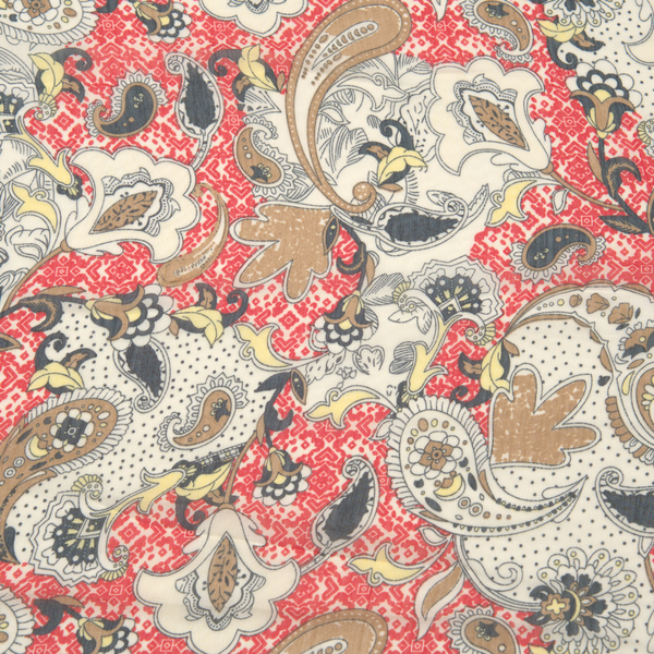 Polyester Chiffon Paisley und Blumen abstrakt Multicolor 1