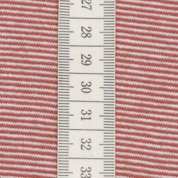 Baumwoll Bündchenstoff Ringel Mini glatt Terrakotta-Weiss