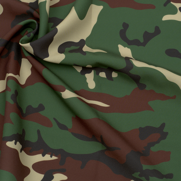 Modestoff Dekostoff universal Camouflage Grün-Braun