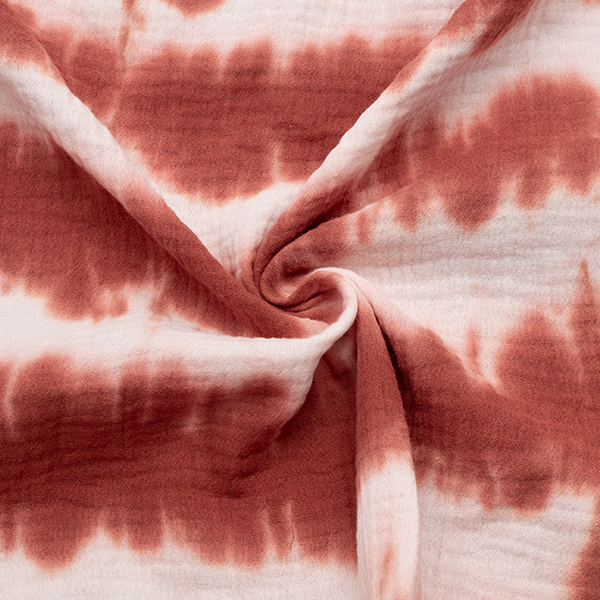 Baumwolle Musselin Double Gauze Batik Look Rost-Rot