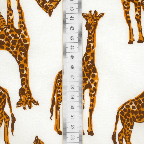 100% Viskose Javanaise Giraffen Creme-Weiss