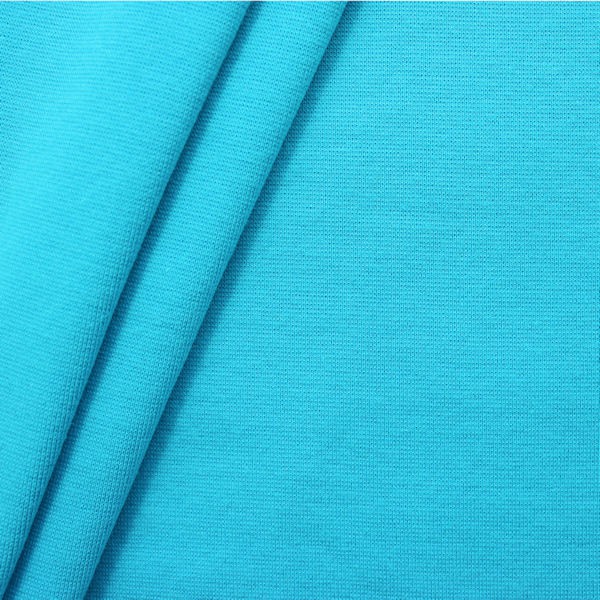 Baumwoll Bündchenstoff "glatt" Farbe Türkis-Blau