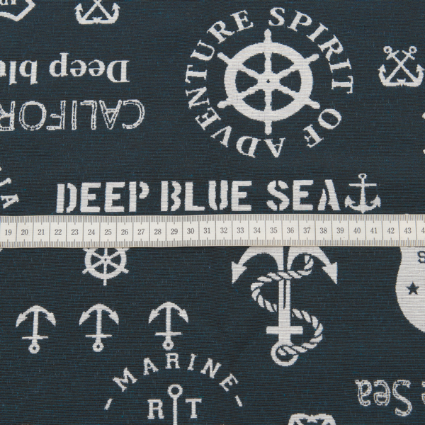 Jacquard Dekostoff Deep Blue Sea Navy-Blau