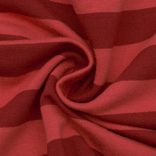 Sweatshirt Baumwollstoff French Terry Blockstreifen Rot